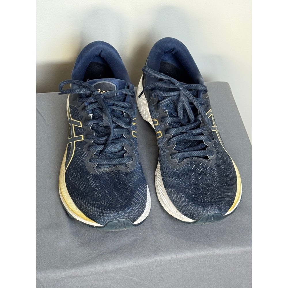 Asics Gel-Kayano 27 Womens Running Shoes Navy Gold 1012A649 Size 10.5